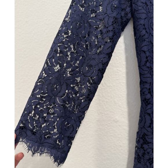 Diane Von Furstenberg Women’s Size 0 Navy Blue Lace Colleen Sheath Dress Glam - Picture 5 of 8